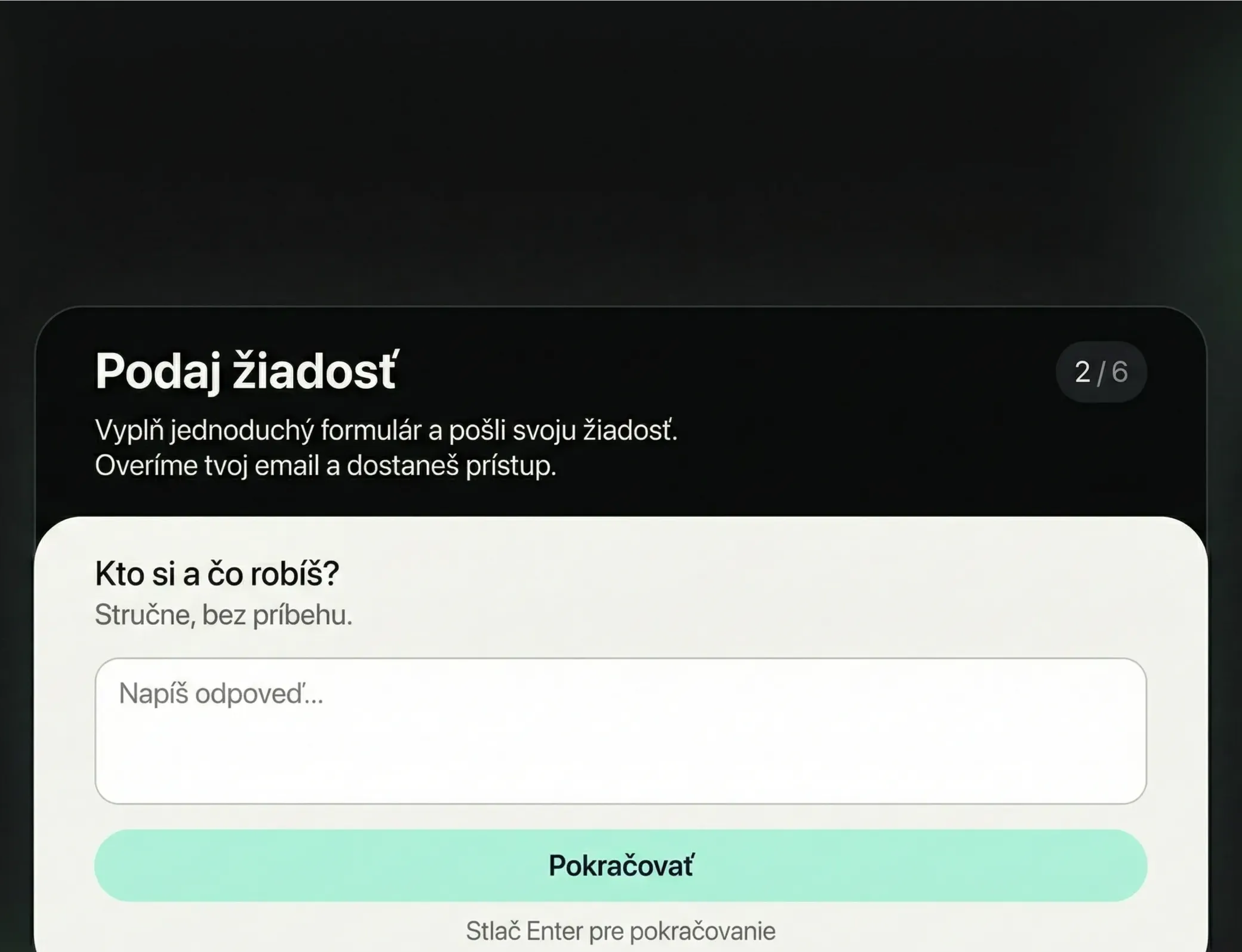 Formulár žiadosti Operator Club